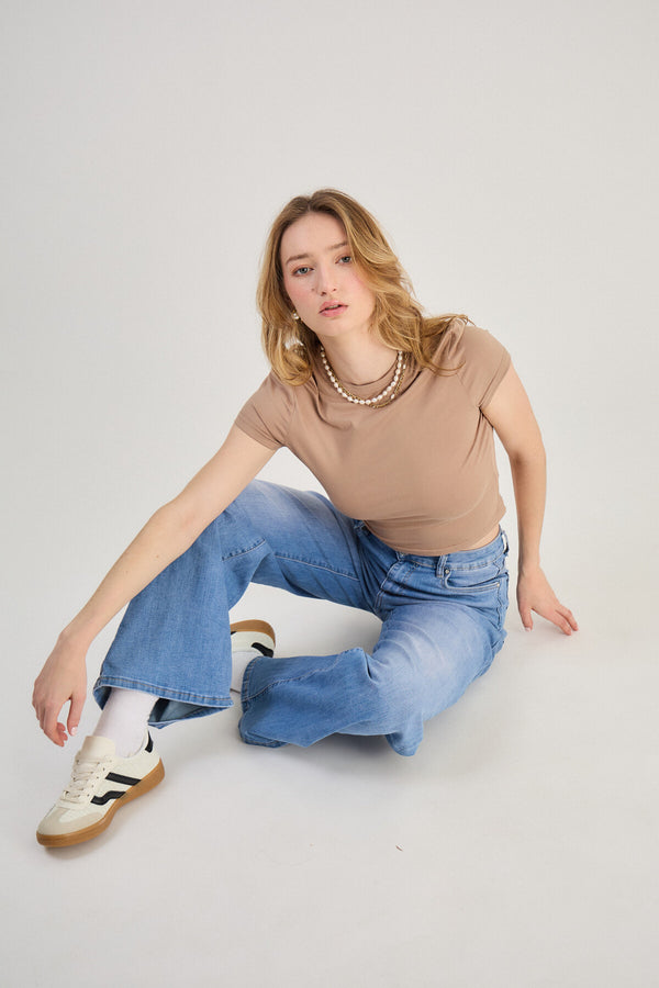 Jeans wide-leg (Délavé) - ANA & LUCY