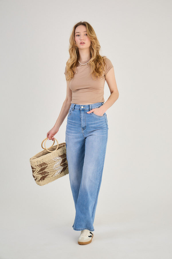 Jeans wide-leg (Délavé) - ANA & LUCY