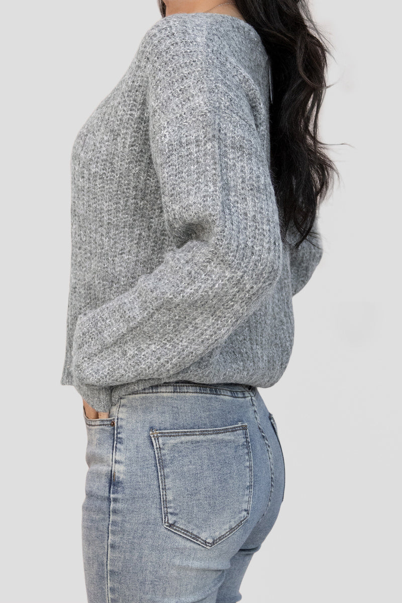 Pull col V en maille douce et moelleuse