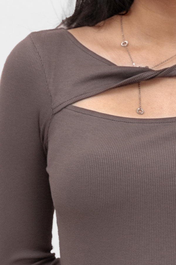 Robe manche longue col croisé