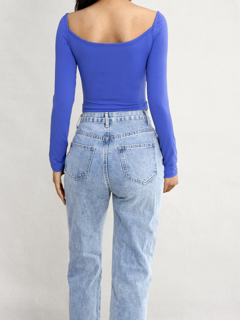 Top manche longue décolleté croisé